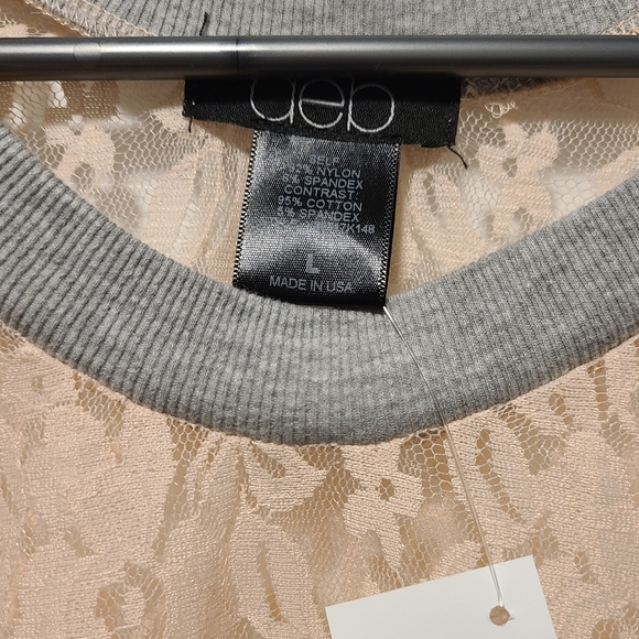 BNWT DEB SHEER LACE SWEATSHIRT STYLE TOP SIZE L W MATCHING CAMI SIZE XL - Picture 4 of 7